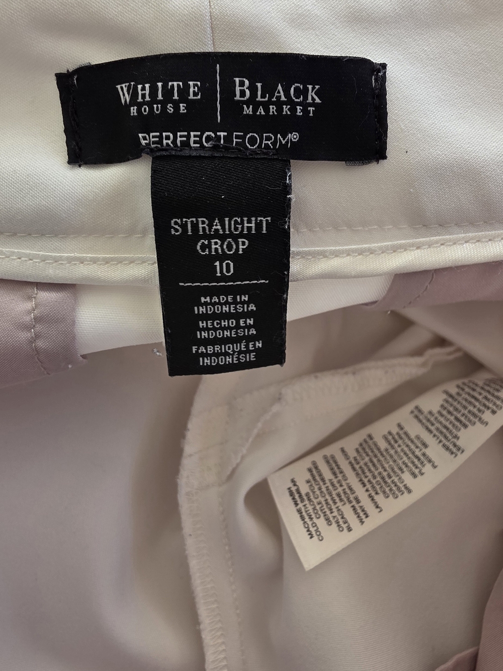 WHBM Size 10 Perfectform Straight Crop Cream Pant - Picture 9 of 15